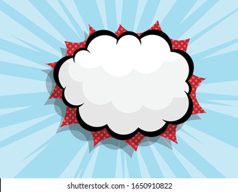 abstract blank speech bubble with comic book background vector illustration