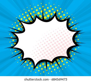 abstract blank speech bubble comic book, pop art background vector illustration