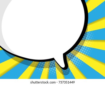 abstract blank speech bubble comic book, pop art background vector illustration