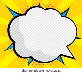 abstract blank speech bubble pop art, comic book background vector illustration