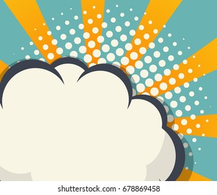 Abstract blank speech bubble, pop art comic book background vector illustration