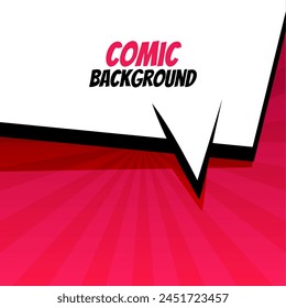 abstract blank speech bubble radial background in comic style vector