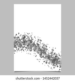 Abstract blank wavy sprinkled confetti dot flyer background template - vector page illustration