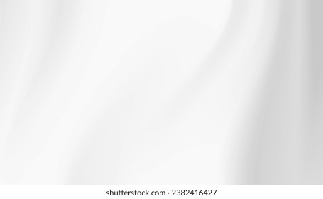 abstract blank white soft fabric cloth folding texture background for graphic design. eps vector