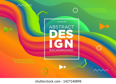abstract blend background and Vector gradient trendy illustration, strong color for kids