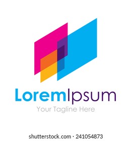 Abstract blend of colorful sheets element icons business logo 