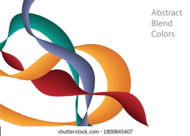 Abstract blend colors isolated on white background. Vector illustration.