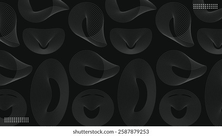 Abstract blend line circle on black background.Vector illustration.