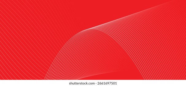 Diseño de línea de onda lisa de mezcla abstracta en rojo adecuado para el fondo.