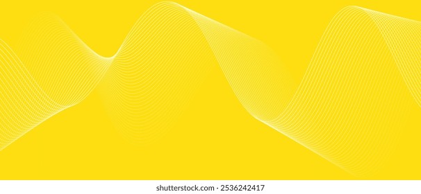 abstract blend wave line art on yellow can be used background.