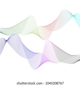 Abstract blend wave line colorful on white background