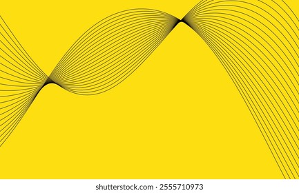 abstract blend wave line design on yellow can be used background.