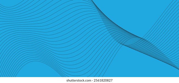  abstract blend wave line design on blue..
