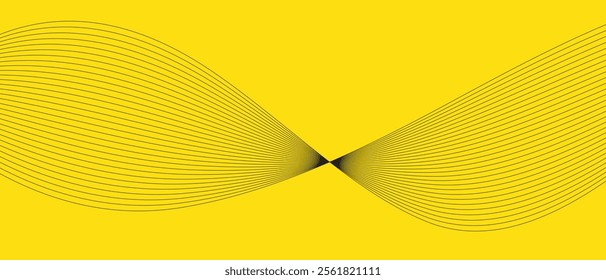  abstract blend wave line design on yellow.