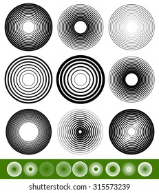 Abstract blended circle element set. vector illustration.