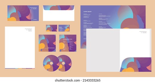Abstract Blended Circles Modern Corporate Business Identity Stationary