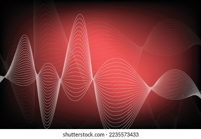 Abstrakter, gemischter Zeilenhintergrund. Zeilenwellenelement.Bewegung des Soundspektrums Equalizer Bildschirmhintergrund. Vektorgrafik der futuristischen Teilchentechnologie.