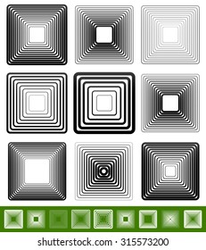 Abstract blended square element set