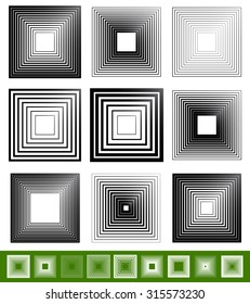 Abstract blended square element set