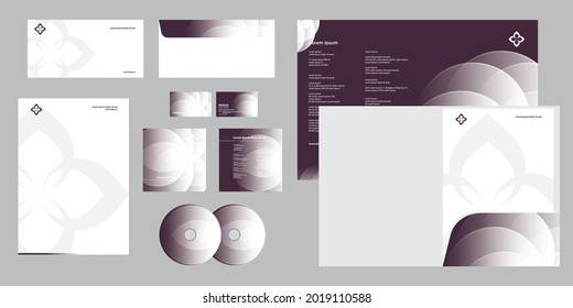 Abstract Blending Circles Modern Corporate Business Identity Stationary