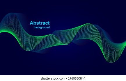 Abstract blending  green and blue color line graphic Design elements for card, website, wallpaper, poster,presentation