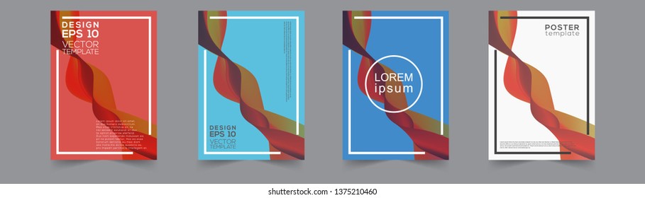 Abstract blending liquid color shapes cover design. Vector art illustration