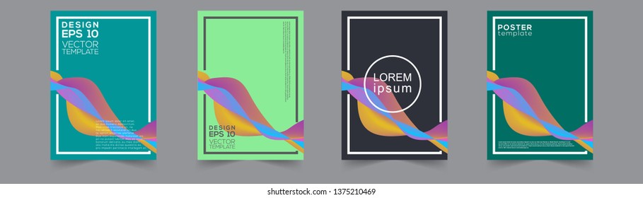 Abstract blending liquid color shapes cover design. Vector art illustration