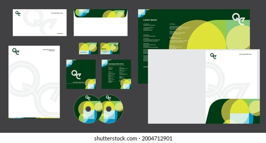 Abstract Blending Overlapping Modern Corporate Business Identity Stationary