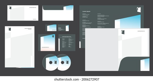 Abstract Blenging Shape Modern Corporate Business Identity Stationary