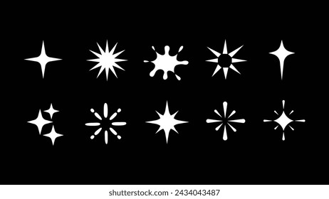 Colección de elementos de estrella parpadeantes abstractos