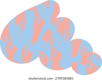 Cúmulo de manchas Abstractas con textura grunge áspera en estilo de póster plano. La forma orgánica de la nube muestra el patrón angustiado y el acabado superficial desigual. Ilustración vectorial de dibujos animados