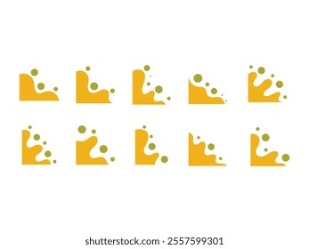 Abstract Blob Corner Element Set 