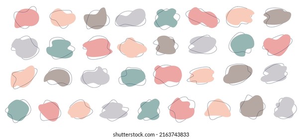 Abstract Blob with Dot Line Design Element Vector Illustration