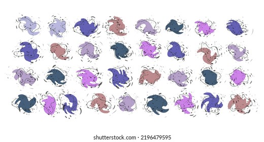Abstract blob with dot line, abstract organic shapes