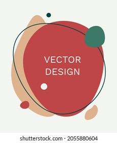 Abstract blob organic shape banner. Retro round shape flow liquid amoeba for invitations, logo, flyers. Vector illustration
