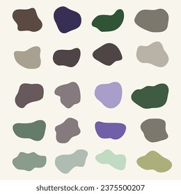 Abstract blob organic shape. Minimalist art for decoration vintage with hand drawn doodle vector set in boho style.