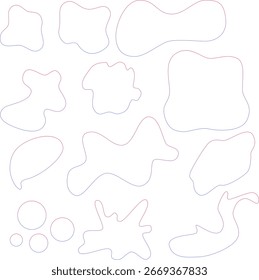 Abstract blob outline vector set with fluid organic shapes. Great for minimalist design, abstract posters, and decorative modern graphic