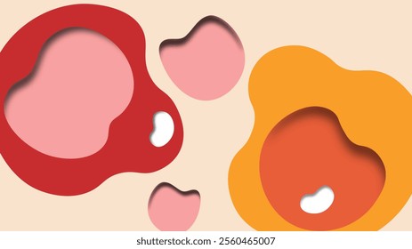 Abstract blob and paper cut shape background vector illustration. Fluid shapes and liquid flow concept.