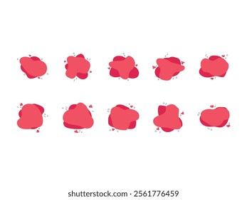 Abstract Blob Red Shape Element Set
