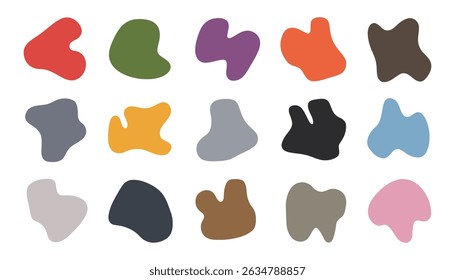 Abstract Blob Shape Collection. Colorful Organic Fluid Vector Elements for Modern Design.	
