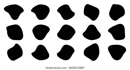 Abstract blob Shape Collection. Organic blob shape on white background.
Irregular blob shape vector illustration set.