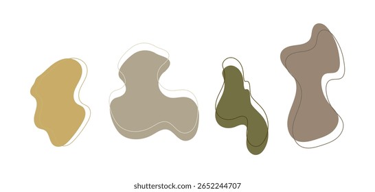 Forma Abstractas de la mancha en el Vector de estilo de moda mínimo
