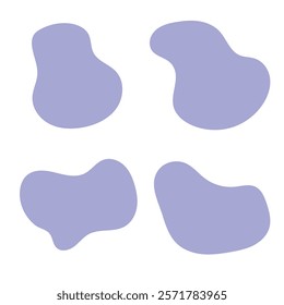 Abstract blob shape organic decorative element, vector illustration set. 