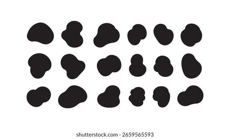 Abstract blob shapes collection isolated on white background