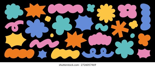 Conjunto doodle Formas manchas