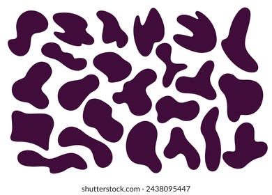 Abstract blob shapes vector illustrations. Isolated organic graphic elements collection. Various asymmetric liquid stains.