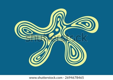 Abstract blob star shape. Wavy contours and natural design elements.