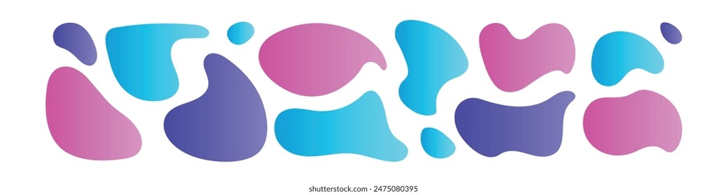 Abstract blob with wavy and irregular shape. Organic figure amoeba with fluid form. Flat vector illustration isolated on white background.