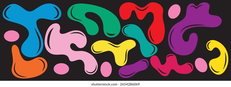Abstrakter Klecks mit welliger und unregelmäßiger Form. Organische Amöbe mit flüssiger Form. Flache Vektorgrafik einzeln auf weißem Hintergrund.