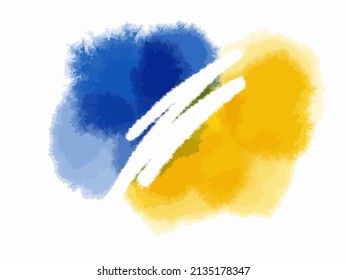  Abstract Blobs background in Ukrainian flag colors. Hand drawn blobs. Pray for Ukraine. Yellow and blue colours background.